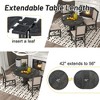 5-Piece Dining Set Extendable Round Table and 4 Upholstered Chairs Farmhouse Dining Set for Kitchen, Dining Room - 2 of 4