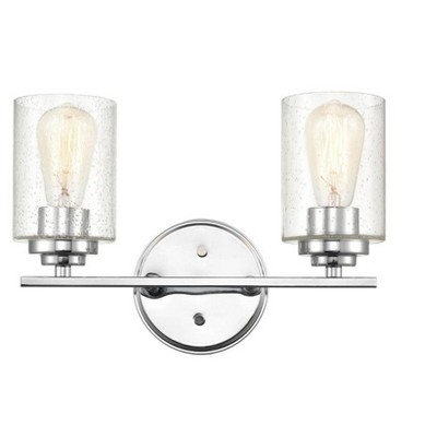 Matte Black Cylinder 2-Light Vanity Fixture