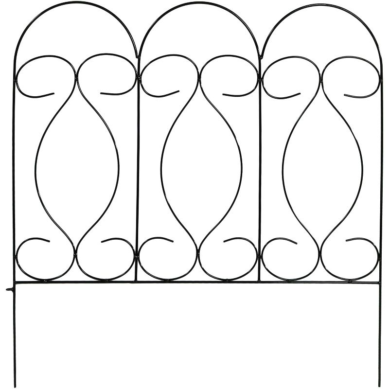 Sunnydaze Outdoor Lawn and Garden Metal Traditional Style Decorative Border Fence Panel Set - 10' - 5pk, 5 of 8