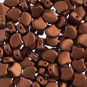 John Bead Matubo 50g Czech Glass 7.5mm Matte Metallic Dark Copper Ginko Leaf Beads - 1 of 2