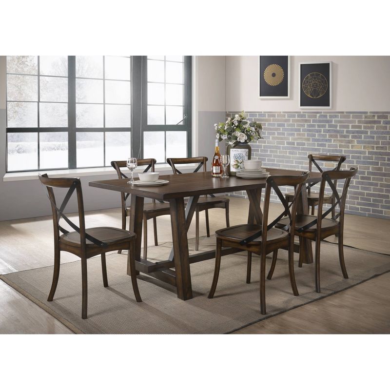 Set of 2 Kaelyn Side Dining Chair Dark Oak/Black - Acme Furniture, 6 of 7
