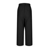 Womens Casual Pants Elastic Waist High Rise Button Pocket Wide Leg Trousers - 3 of 3