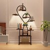 INFURNIC Planter Stands and Holders Heart Shape Indoor Plant Stand with Grow Light and Storage Rack for Home Patio, Brown, 28.3"*10.2"*62" - 3 of 4