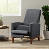 Fabric Push-Back Club Recliner with Rubberwood Legs and Contemporary Design - 3 of 4