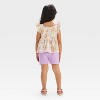 Toddler Girls' 2pc Disney Ariel The Little Mermaid Swiss Dot Top & Woven Shorts Set - Purple - 2 of 4