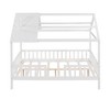 Whisen Full Size Wood House Bed, Playhouse Design with Roof & Fence, Fun Play & Sleep Space - White - 3 of 4