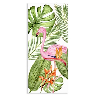 Stupell Industries Tropical Plants & Flamingo, 7" x 17"