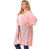 Agnes Orinda Women's Plus Size Lace Open Front 3/4 Sleeve Long Cardigans - 4 of 4