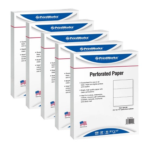 Domtar Custom Cut-Sheet Copy Paper 24 lb 8.5x11 White Perfed 3 2/3 From  Bottom 