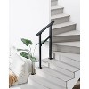 Outdoor Stair Handrail - Iron Construction, Black Powder Coated, Adjustable Angle, Easy Install, for 3/4/5 Steps, Deck, Porch & Garden - 3 of 4
