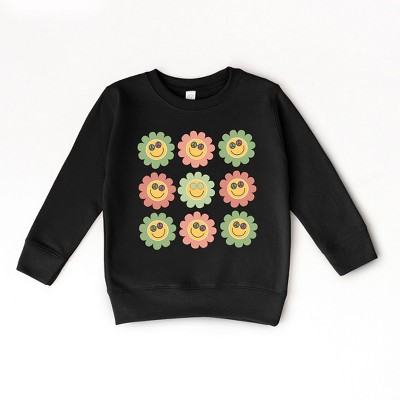 The Juniper Shop Smiley Flowers With Sunglasses Toddler Graphic Sweatshirt