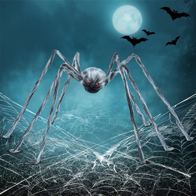 Joyfy 5 Ft Halloween Giant Spider Outdoor Decorations Scary Hairy Spider, Spider for Yard Patio Lawn Garden Window Creepy Halloween Decor