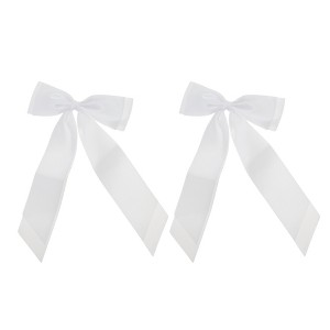 Unique Bargains Fashion Double Ribbon Hair Clips Hairdo Clip 2 Pcs - 1 of 4