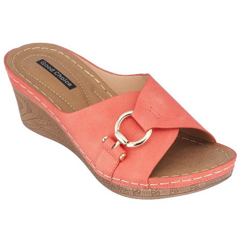 Red wedge hot sale sandals target