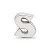 Black Bow Jewelry Sterling Silver Letter S Polished Bead Charm, 10mm - 3 of 4