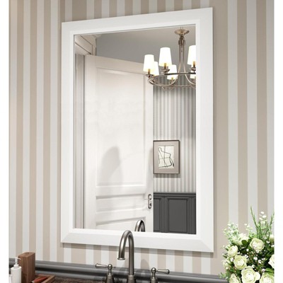 Apmir High-Strength Tempered Glass and Aluminum Alloy Framed French Cleat Mounted Wall Decor Mirror in matte black with 5-Year Warranty
