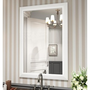 Apmir High-Strength Tempered Glass and Aluminum Alloy Framed French Cleat Mounted Wall Decor Mirror in matte black with 5-Year Warranty - 1 of 4