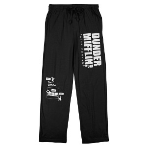 The Office Dunder Mifflin Parkour Men's Black Sleep Pants - 1 of 4
