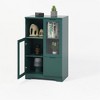 Modern Storage Cabinet With 2 Glass Doors & 2 Storage Spaces, Freestanding Floor Cabinet With Adjustable Shelves For Living Room Bathroom Kitchen - 4 of 4
