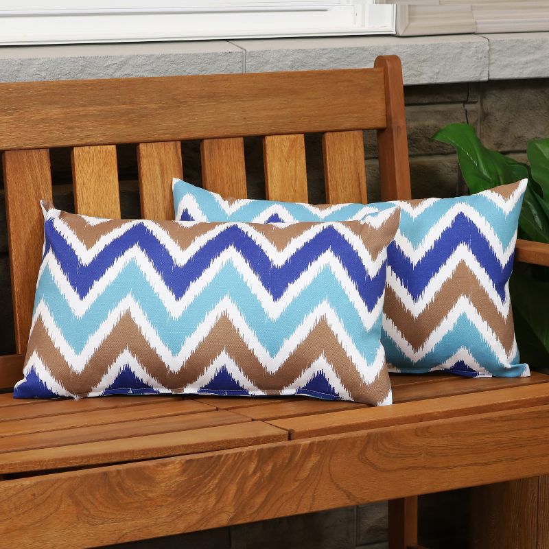 Sunnydaze Indoor/Outdoor Weather-Resistant Polyester Lumbar Decorative Pillow with Zipper Closure - 2pk, 2 of 9