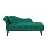 Beautyolove 60.6" Velvet Chaise Lounge Buttons Tufted Nailhead Trimmed Solid Wood Legs with 1 Pillow,Green - 4 of 4