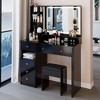 CAVINAS Vanity Desk + Cushion Stool Vanity with Drawers Modern Small Vanity Desk with Mirror for Bedroom, Dressing Room - 2 of 4