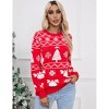 Coolmee Women's Ugly Christmas Sweater Casual Knitted Pullover Sweaters Long Sleeve Crew Neck Jumper Tops - 2 of 4