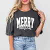 Simply Sage Market Women's Merry Christmas Cursive Bold Short Sleeve Garment Dyed Tee - 2 of 4