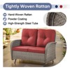 Belord Outdoor Patio Furniture Set with Glider Loveseat, Gray Wicker Deep Seating Patio Swivel Rocker Glider Chairs and Rattan Coffee Table - 4 of 4