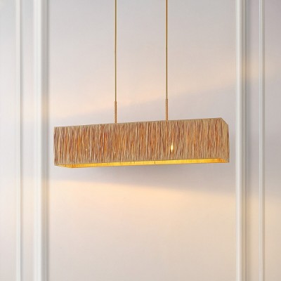 Amangiri Natural and Gold 5-Light LED Pendant with Brass Accents