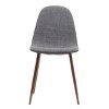 Vynxaria Mid-Century Dining Chair - Fabric Upholstered with Dark Walnut Finished Metal Legs - 4 of 4