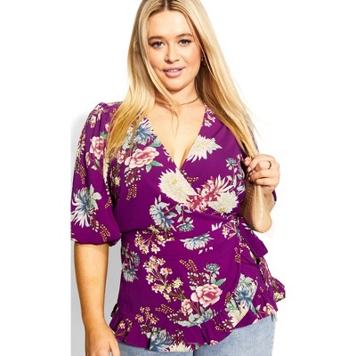 City Chic | Women's Plus Size Adelaide Top - Magenta - 20w : Target