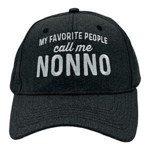 My Favorite People Call Me Nonno Hat Funny Sarcastic Fathers Day Cap - Crazy Dog Black Standard - 1 of 4