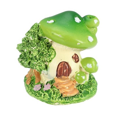 Unique Bargains Aquarium Decorations Aquatic Pets Play and Rest Resin Mushroom House Ornament Resin Fish Accessories Green 2.36" 1Pc