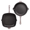 BergHOFF Neo 3Pc Cast Iron Cookware Set, Fry Pan 10", Square Grill Pan 11" & Slotted Steak Press - 3 of 4