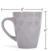 Elanze Designs Dimpled Blue Grey 12 ounce Glossy Ceramic Mugs Matching Set of 4 - 4 of 4