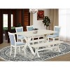 HomeStock 6-Piece Rectangle Wire Brushed Linen White Finish Solid Wood Top Dining Table with 1-Bench, 4-Chairs - 2 of 4