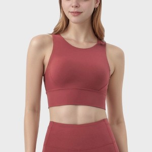 Anna-Kaci Active Women's High Neck Longline Sports Bra with Wide Straps and Keyhole Back for Stylish Medium Support - 1 of 4