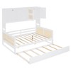 TIRAMISUBEST Twin/Full Size Daybed With Twin Size Trundle and All-in-One Cabinet, Wooden Daybed Frame Sofa Bed with Storage Shelves - 4 of 4