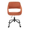 Vynxaria LumiSource Margarite Office Chair Contemporary Low Back Design with Open Back, Adjustable Height, 360° Swivel,Orange - 2 of 4