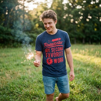 Мужские футболки Crazy Dog T-Shirts, Inc. Mens Funny T Shirts Fireworks My Second Favorite F Word Sarcastic Fourth Of July Graphic Novelty Tee for Men - Crazy Dog Men's T Shirt For Fourth XL — фото 3