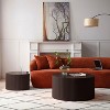 Nesting Coffee Table Set of 2,Creative Moon Round Wood Coffee Table,Handcrafted Side Tables Accent Luxury End Table for Apartment-Cuddlewood - 2 of 4