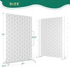 TUYOHW Metal Privacy Screen Outdoor, Decorative Privacy Panels, Freestanding Privacy Screen for Patio, Garden, Pool (White Square) - 2 of 4
