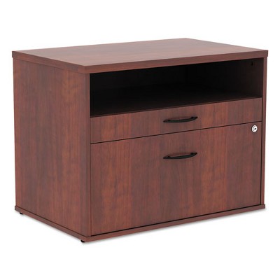 Alera Alera Open Office Desk Series Low File Cabinet Credenza, 2-Drawer: Pencil/File, Legal/Letter, 1 Shelf,Cherry,29.5x19.13x22.88