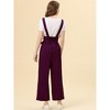 Allegra K Women's High Waist Wide Leg Belted Button Long Overalls Jumpsuit - 4 of 4