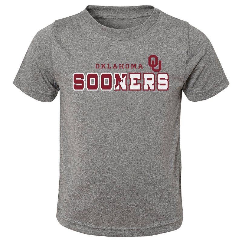 NCAA Oklahoma Sooners Boys&#39; Heather Gray Poly T-Shirt, 1 of 2