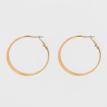 Large Knife Edge Hoop Earrings - A New Day™ Gold