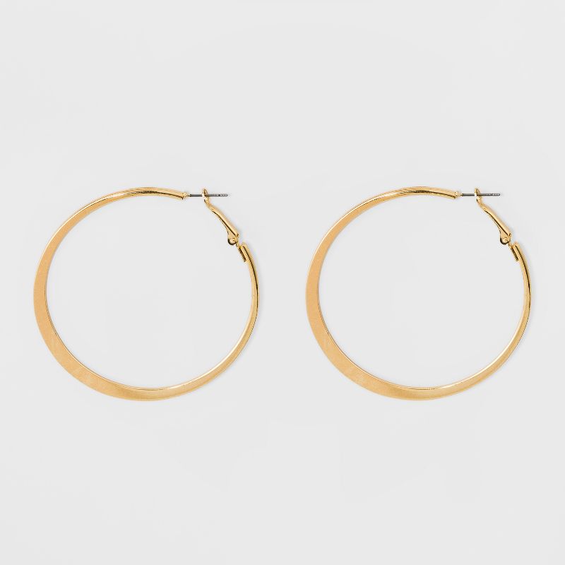 Large Knife Edge Hoop Earrings - A New Day&#8482; Gold, 1 of 4