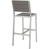 Modway Shore Outdoor Patio Aluminum Armless Bar Stool – Modern Weather-Resistant Slatted Back Stool for Backyard or Balcony - 3 of 4
