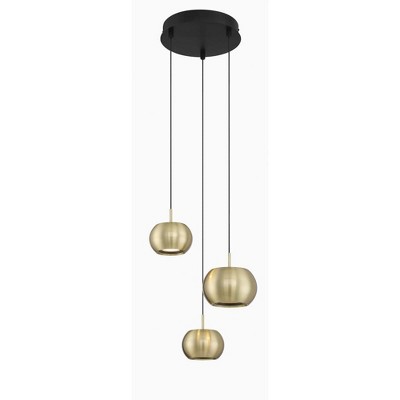 George Kovacs Lighting Halo 3 - Light Pendant in  Coal/Brushed Gold